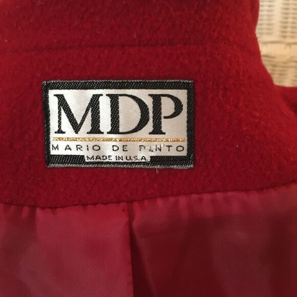 MDP Mario De Pinto Red Wool Zip Jacket Womens Made USA Tailored Coat Minimalist - Picture 11 of 12